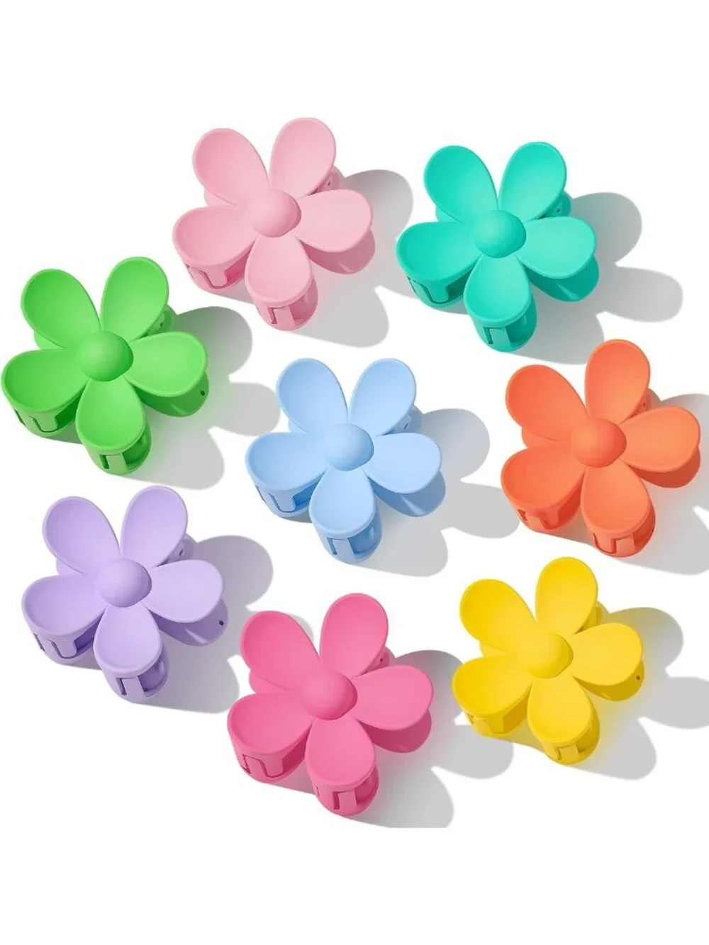 8PCS Flower Hair Clips - Large Claw Clips for Thick & Thin Hair, Strong Hold